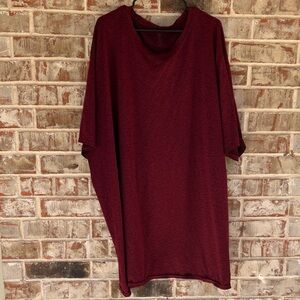 Heathered Maroon Knit Plus Size Dry Wick T-Shirt